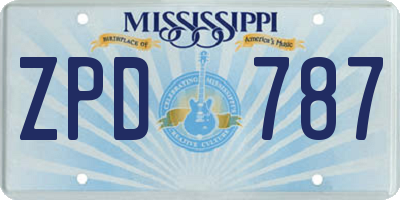 MS license plate ZPD787