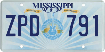 MS license plate ZPD791