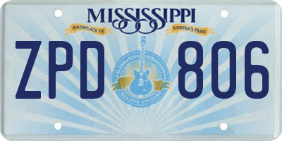 MS license plate ZPD806