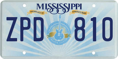 MS license plate ZPD810