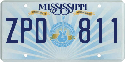MS license plate ZPD811
