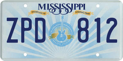 MS license plate ZPD812