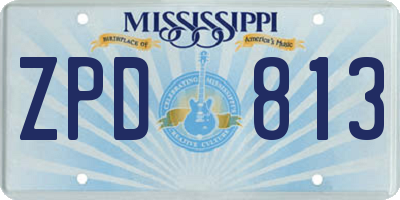 MS license plate ZPD813