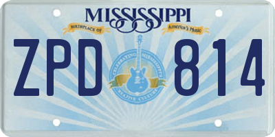 MS license plate ZPD814