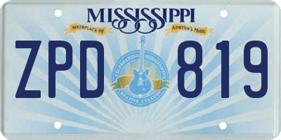 MS license plate ZPD819