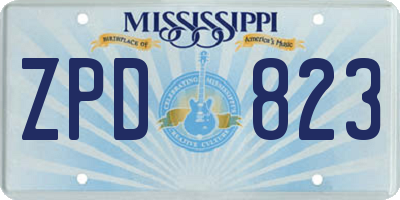 MS license plate ZPD823