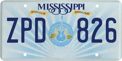 MS license plate ZPD826