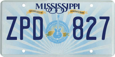 MS license plate ZPD827