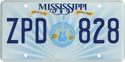 MS license plate ZPD828
