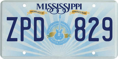 MS license plate ZPD829