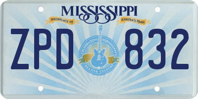 MS license plate ZPD832