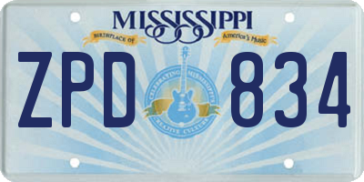 MS license plate ZPD834