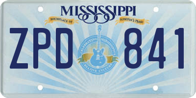 MS license plate ZPD841