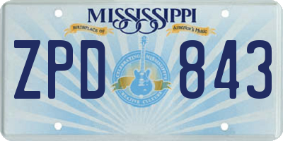 MS license plate ZPD843