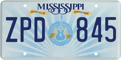 MS license plate ZPD845