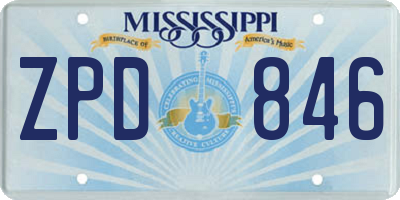 MS license plate ZPD846