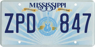 MS license plate ZPD847