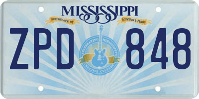 MS license plate ZPD848