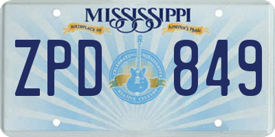 MS license plate ZPD849
