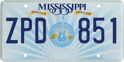 MS license plate ZPD851