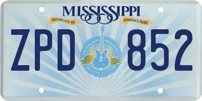 MS license plate ZPD852