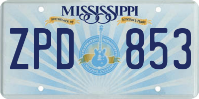MS license plate ZPD853
