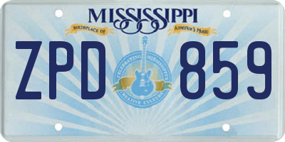 MS license plate ZPD859