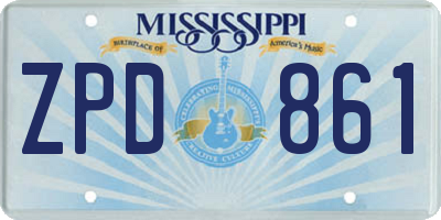 MS license plate ZPD861
