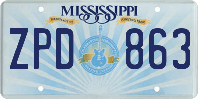 MS license plate ZPD863