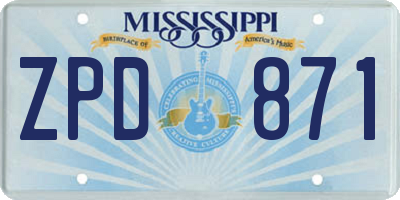 MS license plate ZPD871