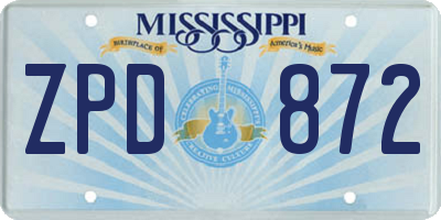 MS license plate ZPD872