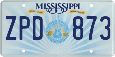MS license plate ZPD873