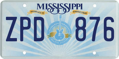 MS license plate ZPD876