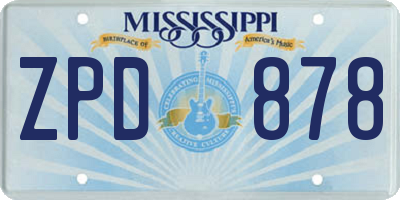 MS license plate ZPD878