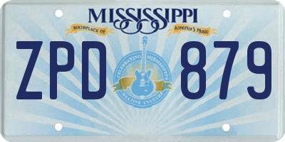 MS license plate ZPD879