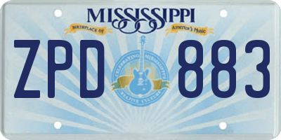 MS license plate ZPD883