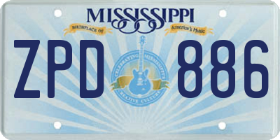 MS license plate ZPD886
