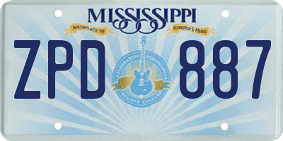 MS license plate ZPD887