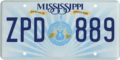 MS license plate ZPD889