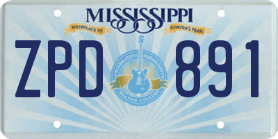 MS license plate ZPD891