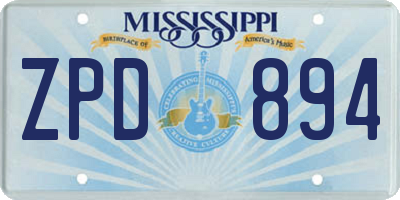 MS license plate ZPD894