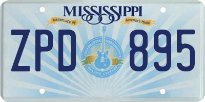 MS license plate ZPD895