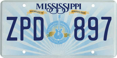 MS license plate ZPD897