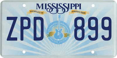 MS license plate ZPD899