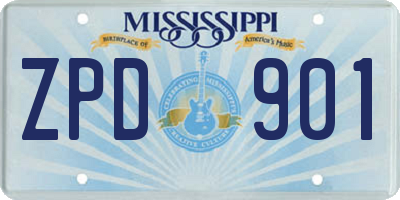 MS license plate ZPD901