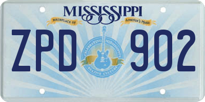 MS license plate ZPD902