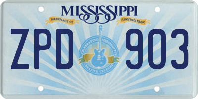 MS license plate ZPD903