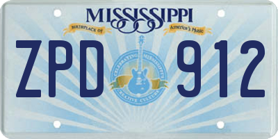 MS license plate ZPD912