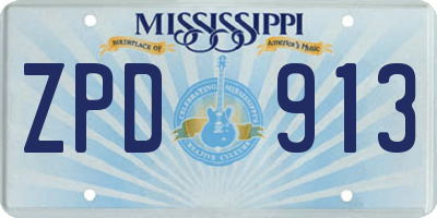 MS license plate ZPD913