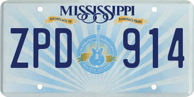 MS license plate ZPD914